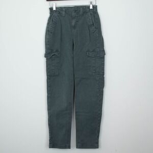 American Eagle Womens Cargo Pants Size 000R Green Stretch High Rise Utility